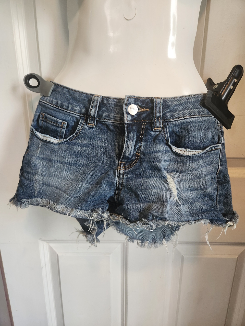 PINK Victoria's Secret Distressed Blue Denim Cutoff Shorts